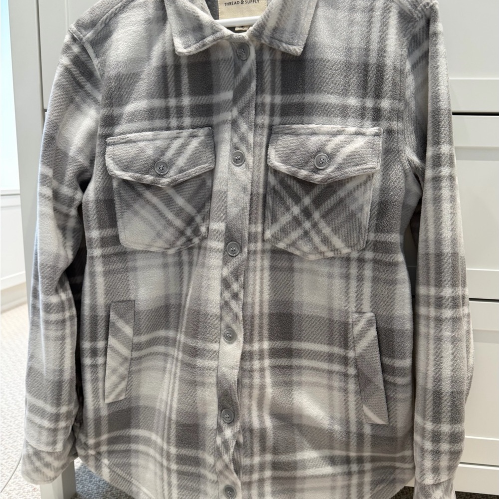 Thread & Supply Gray Plaid Jacket